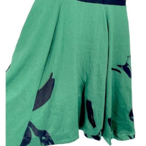 Taylor Stripe Sleeveless Illusion Neckline Fit & Flare Mini Dress Green Size 8 - Picture 5 of 10